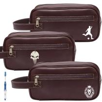Kit Nécessaire Executiva Masculina Premium Marrom Estampas Kit Nécessaire Executiva Masculina Premium Marrom Estampas