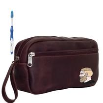 Kit Nécessaire Executiva Masculina Premium Marrom Estampas Kit Nécessaire Executiva Masculina Premium Marrom Estampas