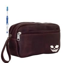 Kit Nécessaire Executiva Masculina Premium Marrom Estampas Kit Nécessaire Executiva Masculina Premium Marrom Estampas