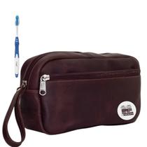 Kit Nécessaire Executiva Masculina Premium Marrom Estampas Kit Nécessaire Executiva Masculina Premium Marrom Estampas