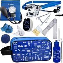 Kit Necessaire Fisioterapia Goniometro Martelo Buck Fita Imc Oxímetro Incoterm