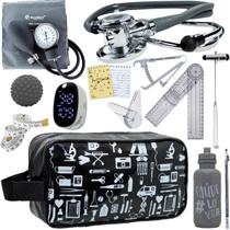 Kit Necessaire Fisioterapia Goniometro Martelo Buck Fita Imc Oxímetro Incoterm Kit Necessaire Fisioterapia Goniometro Martelo Buck Fita Imc Oxímetro Incoterm