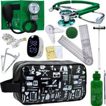 Kit Necessaire Fisioterapia Goniometro Martelo Buck Fita Imc Oxímetro Pa Med