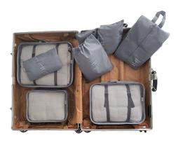 Kit necessaire organizador para mala de viagem coleção basic cinza