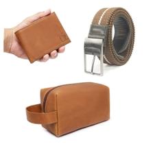 Kit Necessaire Organizadora Masculina Com Carteira Grande Cabe Cedulas e Cinto Elastano Fivela Kit Necessaire Organizadora Masculina Com Carteira Grande Cabe Cedulas e Cinto Elastano Fivela