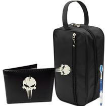 Kit Nécessaire Premium Impermeável nylon e Carteira Caveira Kit Nécessaire Premium Impermeável nylon e Carteira Caveira