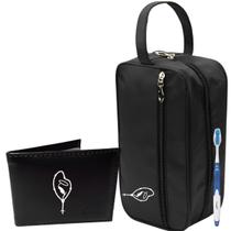 Kit Nécessaire Preta Premium Com Carteira Executiva Terço