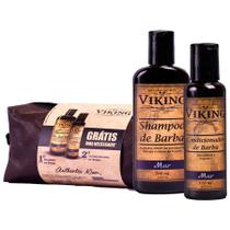Kit Necessaire + Shampoo + Condicionador de Barba Linha Mar Viking Kit Necessaire + Shampoo + Condicionador de Barba Linha Mar Viking
