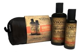 Kit Necessaire Shampoo + Condicionador De Barba Viking Terra