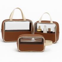 Kit Necessaires de Viagem Femininas Transparente e Impermeável Kit Necessaires de Viagem Femininas Transparente e Impermeável