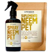 Kit Neem Pet Essencial Spray 180ml & Suplemento 100g Openeem