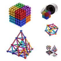 Kit Neocube 8 Cores Cubo magnético + Pirâmide Colorido Imãs Com Latinha Para Guardar