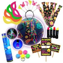 Kit Neon 169 Adereços Balada Brilha na Luz Negra
