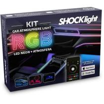 Kit Neon RGB 9x1 Shocklight 4 Leds Atmosférico + 5 Canhões Led - SL-FTRGB9