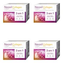 Kit Neosil Collagen Sabor Abacaxi Com 4 Caixas De 30 Sachês Cada