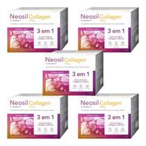 Kit Neosil Collagen Sabor Abacaxi Com 5 Caixas De 30 Sachês Cada