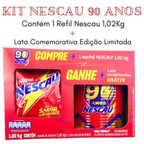Kit Nescau Achocolatado Instantâneo Refil e Lata 90 Anos NFe