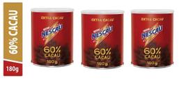 Kit Nescau Achocolatado Nestle 60% Cacau Extra 03 Unidades