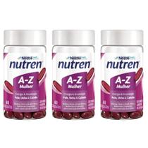 Kit Nestle Nutren A-Z Mulher Com 3 Potes De 60 Cápsulas Cada