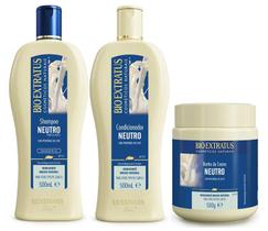 Kit Neutro Shampoo + Condicionador 500ml + Máscara 500g - Bio Extratus