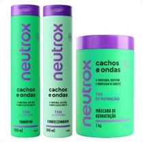 Kit Neutrox Cachos e Ondas: Shampoo, Condicionador 300ml e Máscara De Hidratação 1kg