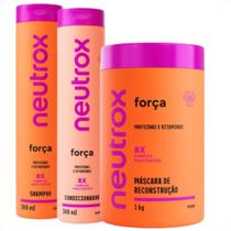 Kit Neutrox Força Proteínas e Vitaminas: Shampoo, Condicionador 300ml e Máscara Capilar 1kg Kit Neutrox Força Proteínas e Vitaminas: Shampoo, Condicionador 300ml e Máscara Capilar 1kg