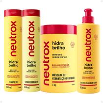Kit Neutrox Hidra Brilho: Shampoo, Condicionador 300ml, Máscara 1Kg e Creme para Pentear 300ml Kit Neutrox Hidra Brilho: Shampoo, Condicionador 300ml, Máscara 1Kg e Creme para Pentear 300ml
