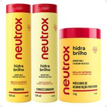 Kit Neutrox Hidra Brilho: Shampoo, Condicionador 500ml e Máscara 1Kg