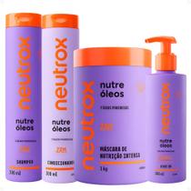 Kit Neutrox Nutre Óleos: Shampoo, Condicionador 300ml, Máscara 1kg e Leave-in Capilar 200ml Kit Neutrox Nutre Óleos: Shampoo, Condicionador 300ml, Máscara 1kg e Leave-in Capilar 200ml