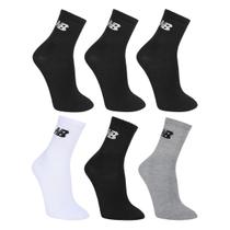 Kit New Balance Meia Cano Alto C/6 Pares Feminina Kit New Balance Meia Cano Alto C/6 Pares Feminina