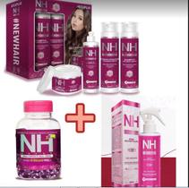 Kit New Hair NH + Spray NH 15 em 1+30 capsulas NH - Belkit (6 itens)