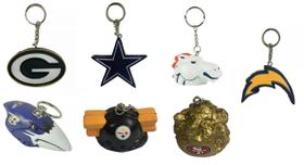 Kit Nfl 7 Chaveiros NFL Broncos Ravens Packers Steelers 49ers Cowboys Chargers