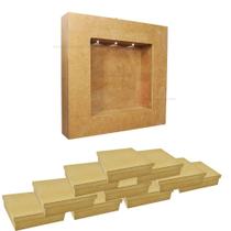 Kit Nicho Duplo Quadrado com Led 30x30x6 e 10 Caixa Quadrada 20x20x5