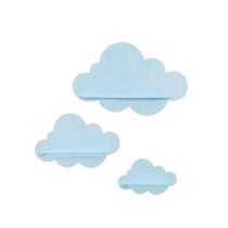 Kit Nicho Nuvem Prateleira 3 Peças Decoração Quadros De Sala Quarto Infantil Bebe Chuva de Bênçãos