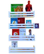 Kit Nicho Parede Criança Livro Infantil Estante Bonecos