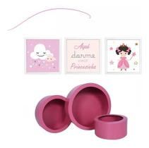 Kit nicho redondo rosa pink + quadrinhos princesa 3 pecas - GRUPO ALBERTINA