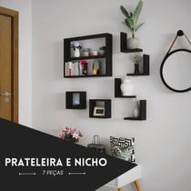 Kit Nicho Sala Quarto De Bebê 7 Peças Decorativo Preto Slim