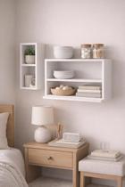 Kit Nichos de Parede Branco Duplo Vertical Decorativo Kit Nichos de Parede Branco Duplo Vertical Decorativo