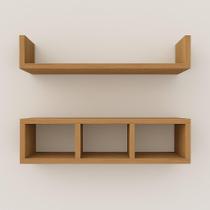Kit Nichos De Parede Madeira Mdf Moderno - Amadeirado