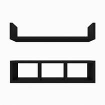 Kit Nichos de Parede Madeira MDF Moderno Prateleira Organizadora Decorativa Sala, Escritório, Casa Kit Nichos de Parede Madeira MDF Moderno Prateleira Organizadora Decorativa Sala, Escritório, Casa