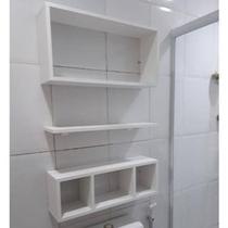 Kit Nichos e Prateleira - Banheiro, Quarto, Cozinha. MDF branco.