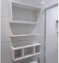Kit Nichos e Prateleira - Banheiro, Quarto, Cozinha. MDF branco. Kit Nichos e Prateleira - Banheiro, Quarto, Cozinha. MDF branco.