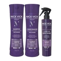 Kit NICK VICK Matizador Shampoo Cond e Leite Condicionante