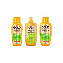 Kit Niely Gold Agua Coco Hidra Shampoo+Cond+Cr Pentear