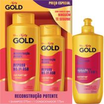 Kit Niely Gold Cabelos Danificados Reconstrução Potente + Creme para Pentear Kit Niely Gold Cabelos Danificados Reconstrução Potente + Creme para Pentear