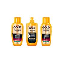 Kit Niely Gold Compridos Forte Shampoo+Cond+Cr Pentear