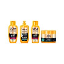 Kit Niely Gold Compridos Shampoo+Cond+Cr Pentear+Masc