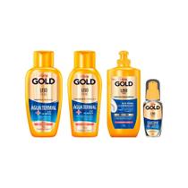 Kit Niely Gold Liso Pleno Shampoo+Cond +Pentear +Silicone