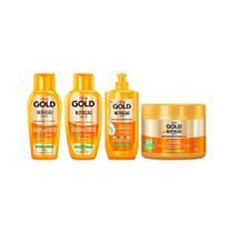 Kit Niely Gold Nutri Poderosa 275Ml+Cond+Cr Pentear + Masc