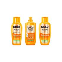 Kit Niely Gold Nutri Poderosa Shampoo+Cond+Cr Pentear